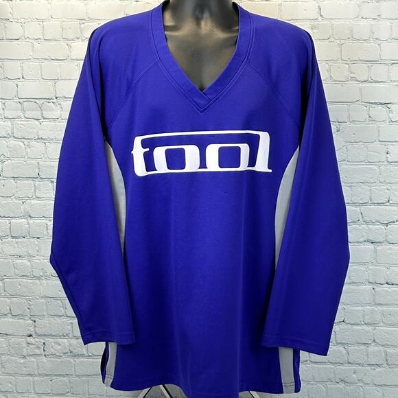 Tool Forty Six & 2 Hockey Jersey T Shirt Aenima Band Long Sleeve Blue XL X-Large - Picture 2 of 13